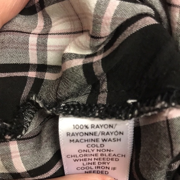 LOFT Women’s Tunic Split Sleeves with Ties Boat Neck Black White Plaid XXL - Picture 12 of 12